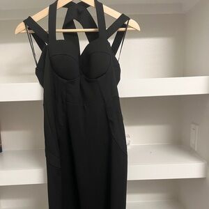 Fashion nova black evil queen midi dress size L